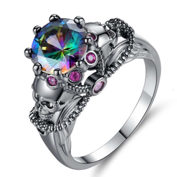 duowei new creative skull head with diamond color zircon ring women's style hand jewelry, Black
duowei new creative skull head with diamond color zircon ring women's style hand jewelry, Black