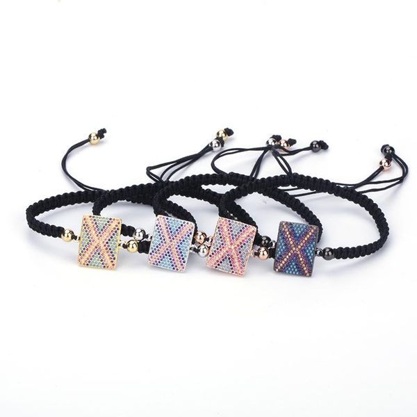 design women geometric hand-woven bracelet pave cz fashion women's for gift instargram link, chain, Black
design women geometric hand-woven bracelet pave cz fashion women's for gift instargram link, chain, Black