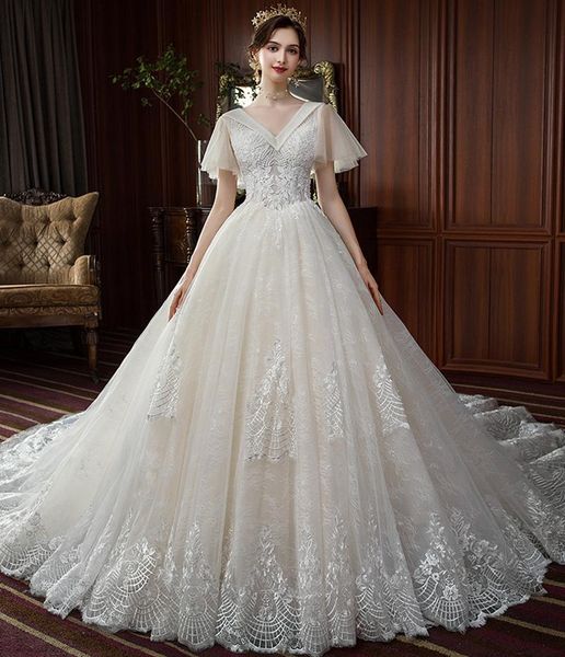 other wedding dresses v-neck short sleeves pearls appliques lace embroidery 2021 princess ball gown plus sizes robe de mariage, White
other wedding dresses v-neck short sleeves pearls appliques lace embroidery 2021 princess ball gown plus sizes robe de mariage, White