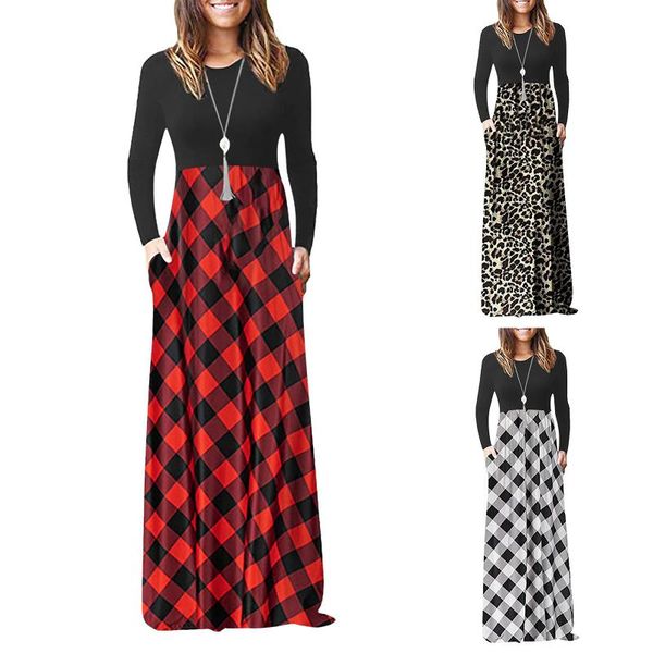 casual dresses fit and flare dress plaid leopard print stitching long party vestidos bodycon elegant woman maxi femme, Black;gray
casual dresses fit and flare dress plaid leopard print stitching long party vestidos bodycon elegant woman maxi femme, Black;gray