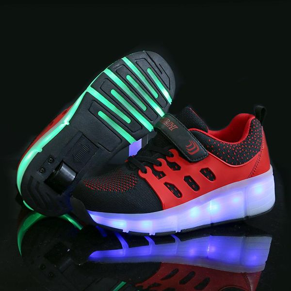 sneakers red blue pink usb charging fashion girls boys led light roller skate shoes for children kids with wheels one, Black;red
sneakers red blue pink usb charging fashion girls boys led light roller skate shoes for children kids with wheels one, Black;red
