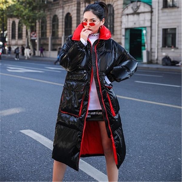 women's jackets 2021 winter long down jacket women parkas korean plus size warm color matching glossy cotton padded coat female st, Black;brown
women's jackets 2021 winter long down jacket women parkas korean plus size warm color matching glossy cotton padded coat female st, Black;brown