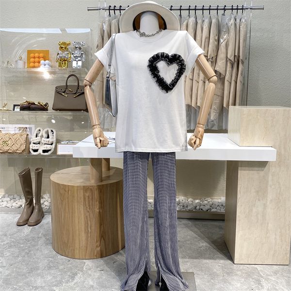 original wood niche design ear personality matching shirt 2021 three-dimensional heart short sleeve top, White
original wood niche design ear personality matching shirt 2021 three-dimensional heart short sleeve top, White