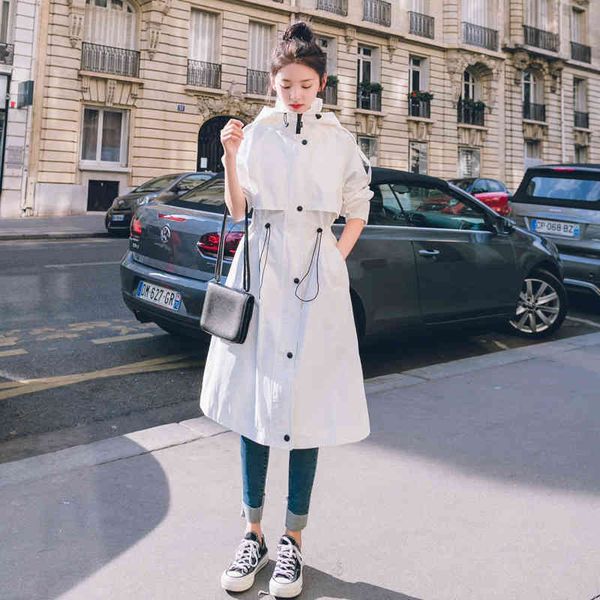 women's trench coats female fashion trench jackets with hoodie long waist adjustable spring-proof female casual clothing white red gree, Tan;black
women's trench coats female fashion trench jackets with hoodie long waist adjustable spring-proof female casual clothing white red gree, Tan;black