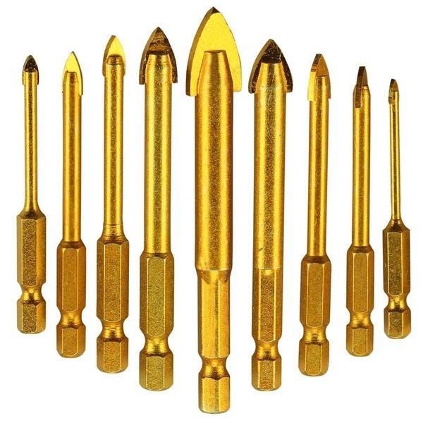 est 9 pcs. tile drill ceramic set of glass bits hexagon drilling tool for mirrors / professional
est 9 pcs. tile drill ceramic set of glass bits hexagon drilling tool for mirrors / professional