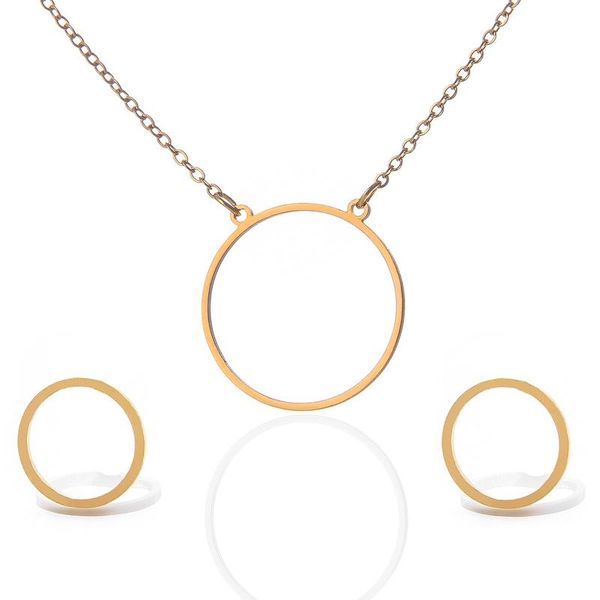 earrings & necklace hollow round jewelry sets titanium steel party decorate personality long choker gold color for women gift, Silver
earrings & necklace hollow round jewelry sets titanium steel party decorate personality long choker gold color for women gift, Silver