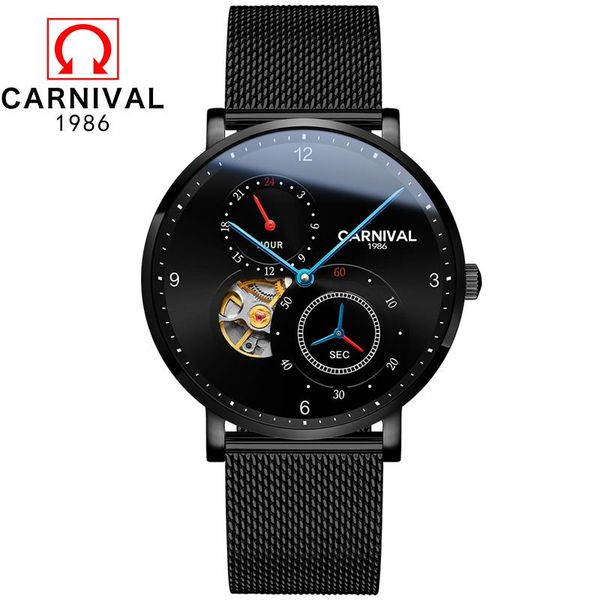 Carnival Watch Men Automatic Mens Watches Waterproof Blue Pin Tourbillon Multi-color Top Mechanical Wristwatch Wristwatches, Slivery;brown
Carnival Watch Men Automatic Mens Watches Waterproof Blue Pin Tourbillon Multi-color Top Mechanical Wristwatch Wristwatches, Slivery;brown