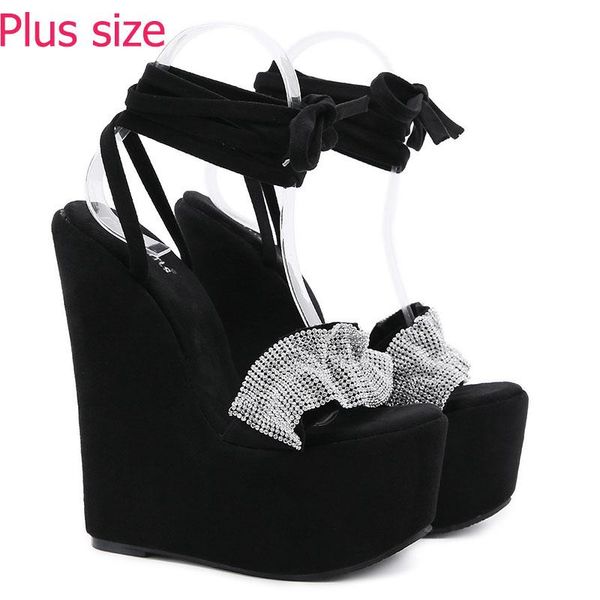 sandals fashion bling crystal pleated platform wedges for women ankle cross-tied party demonia dress shoes woman size 42, Black
sandals fashion bling crystal pleated platform wedges for women ankle cross-tied party demonia dress shoes woman size 42, Black