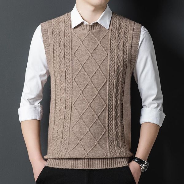 men's vests 2021 fashion brand sweater vest jacquard slim fit jumpers knitwear autumn korean style casual mens clothes, Black;white
men's vests 2021 fashion brand sweater vest jacquard slim fit jumpers knitwear autumn korean style casual mens clothes, Black;white