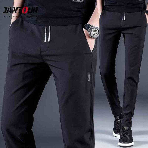 jantour summer men's casual pants men trousers male pant slim fit work elastic waist light thin cool 210715, Black
jantour summer men's casual pants men trousers male pant slim fit work elastic waist light thin cool 210715, Black