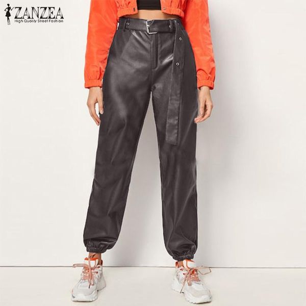 women's pants & capris s 3xl 2021 summer fashion pu leahter zanzea women solid long overalls belt high waist pantalon trousers feamle t, Black;white
women's pants & capris s 3xl 2021 summer fashion pu leahter zanzea women solid long overalls belt high waist pantalon trousers feamle t, Black;white