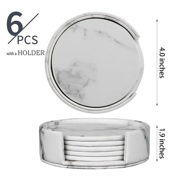 mats & pads 6pcs/set double-sided pu leather coasters for drinks with holder solid color round cup mat pad set of home, kitchen, bar use
mats & pads 6pcs/set double-sided pu leather coasters for drinks with holder solid color round cup mat pad set of home, kitchen, bar use