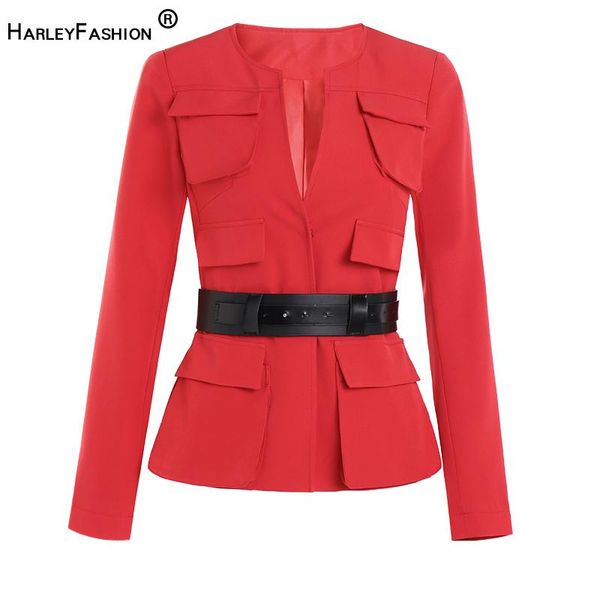 women's jackets spring autumn european women red ol o-neck hidden buttons pockets elegant slim quality lady coat, Black;brown
women's jackets spring autumn european women red ol o-neck hidden buttons pockets elegant slim quality lady coat, Black;brown