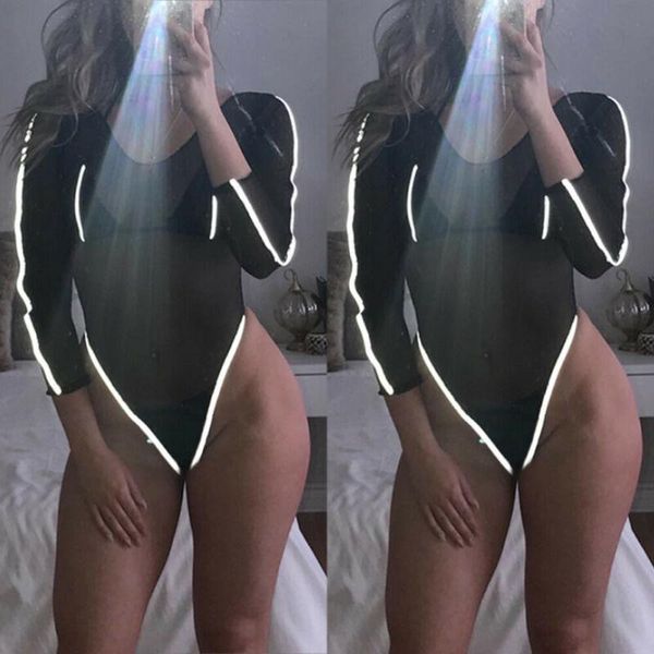 women's jumpsuits & rompers women elastic mesh long sleeve bodysuit leotard bodycon bandage jumper clubwear black with luminous reflect, Black;white
women's jumpsuits & rompers women elastic mesh long sleeve bodysuit leotard bodycon bandage jumper clubwear black with luminous reflect, Black;white
