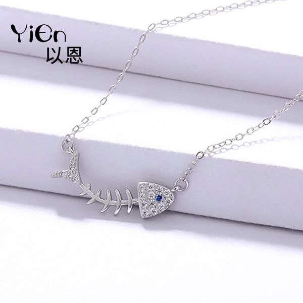 mermaid bone chain small fish necklace 925 silver fishbone diamond zircon pendant
mermaid bone chain small fish necklace 925 silver fishbone diamond zircon pendant