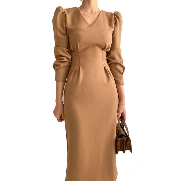 spring french style court dress women slim a line vintage puff sleeve v neck elegant dresses female chic party vestidos casual, Black;gray
spring french style court dress women slim a line vintage puff sleeve v neck elegant dresses female chic party vestidos casual, Black;gray