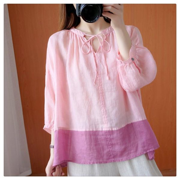 women's blouses & shirts summer lace-up neckline loose pink shirt plus size women casual cute ladies cotton bandage v neck feminine, White
women's blouses & shirts summer lace-up neckline loose pink shirt plus size women casual cute ladies cotton bandage v neck feminine, White
