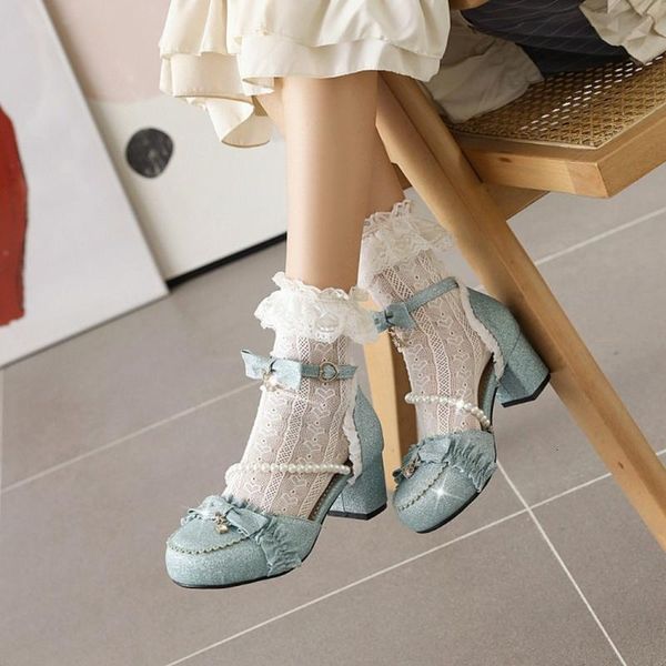 sandals us4-11 womens lolita round toe pearls bowknot lace kawaii cosplay shoes mid heel plus size 34-45 mary janes ckuf, Black
sandals us4-11 womens lolita round toe pearls bowknot lace kawaii cosplay shoes mid heel plus size 34-45 mary janes ckuf, Black