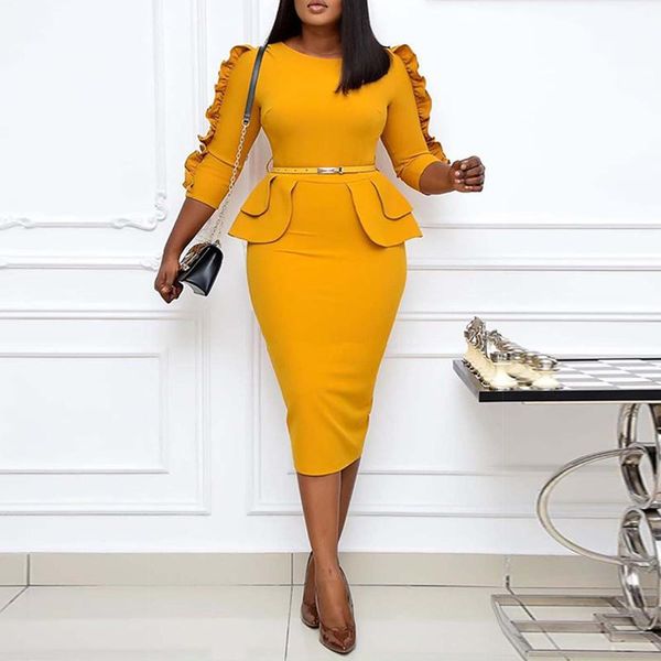 women elegant o-neck long sleeve soild dress sashes casual party office fitted stretch slim pencil sheath bodycon dresses, Black;gray
women elegant o-neck long sleeve soild dress sashes casual party office fitted stretch slim pencil sheath bodycon dresses, Black;gray