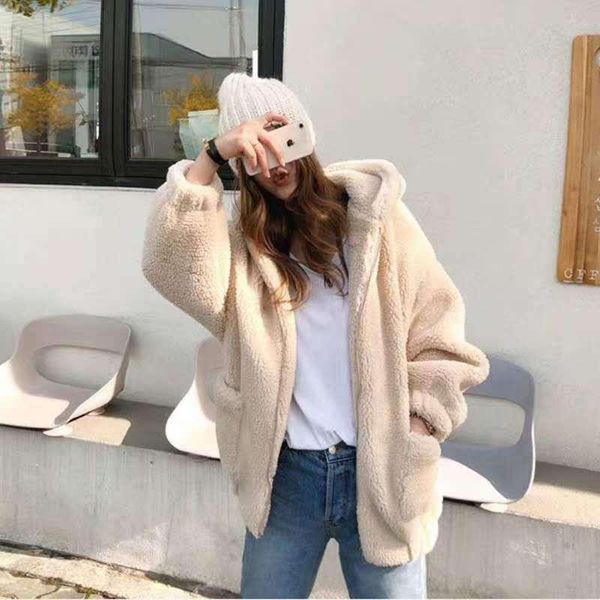 women's fur & faux wool coat women in the long winter korean version of lamb jacket one sheep cut hoodie, Black
women's fur & faux wool coat women in the long winter korean version of lamb jacket one sheep cut hoodie, Black