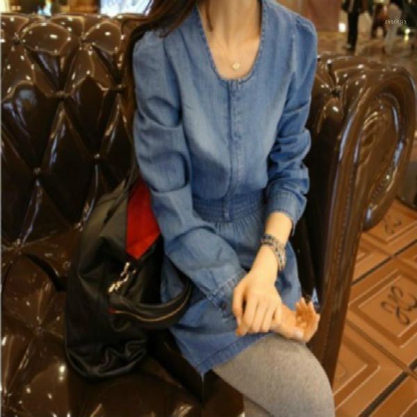 fashion women denim dresses o-neck long sleeve dress smoke banding plus size casual, Black;gray
fashion women denim dresses o-neck long sleeve dress smoke banding plus size casual, Black;gray
