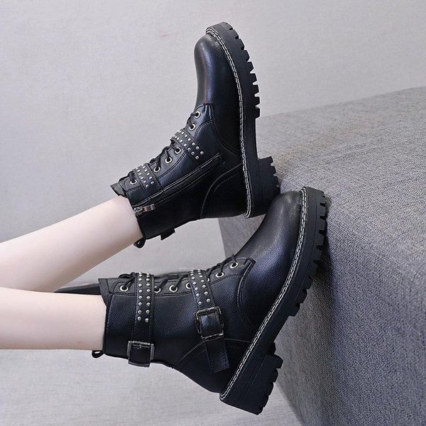 boots 2021 winter autumn women riding platform shoes black belt ankle punk rivet lace up booties botas mujer 8410c
boots 2021 winter autumn women riding platform shoes black belt ankle punk rivet lace up booties botas mujer 8410c