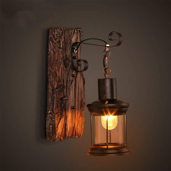 creative antique led restaurant cafe bar aisle corridor old retro wall lamp