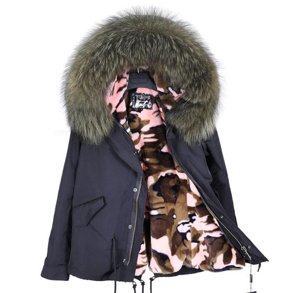 women's fur & faux libieliy a winter nice raccoon inner bladder design overcame short coat with oversized collar jack, Black
women's fur & faux libieliy a winter nice raccoon inner bladder design overcame short coat with oversized collar jack, Black