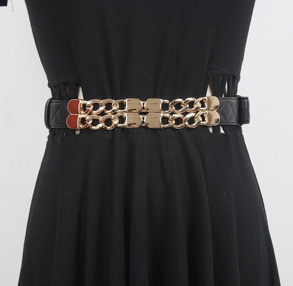 belts women's runway fashion genuine leather chain cummerbunds female dress coat corsets waistband decoration narrow belt r3522, Black;brown
belts women's runway fashion genuine leather chain cummerbunds female dress coat corsets waistband decoration narrow belt r3522, Black;brown