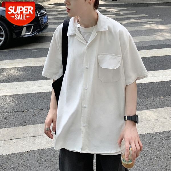 japanese simple basic style cuban collar short-sleeved shirt men's loose solid color silky #4i2i, White;black
japanese simple basic style cuban collar short-sleeved shirt men's loose solid color silky #4i2i, White;black