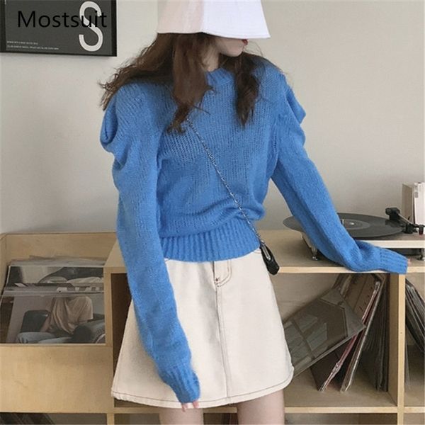 puff sleeve o-neck knitted sweater pullover women autumn winter stylish solid fashion ladies jumpers femme 210518, White;black
puff sleeve o-neck knitted sweater pullover women autumn winter stylish solid fashion ladies jumpers femme 210518, White;black
