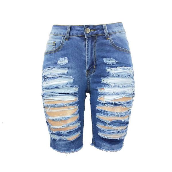 women skinny distressed ripped holes tassel knee length short jeans mid waist casual slim fit female trousers, Blue
women skinny distressed ripped holes tassel knee length short jeans mid waist casual slim fit female trousers, Blue