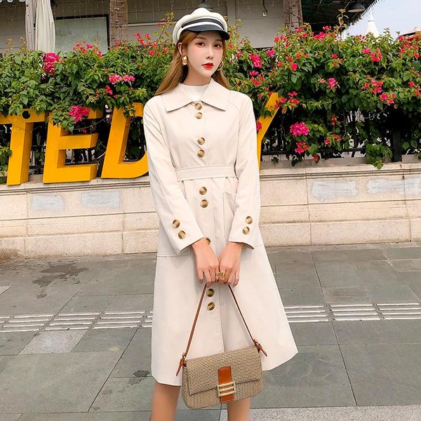 year autumn han edition heavy thin coat paragraph dust grows in pure color female temperament women's trench coats, Tan;black
year autumn han edition heavy thin coat paragraph dust grows in pure color female temperament women's trench coats, Tan;black