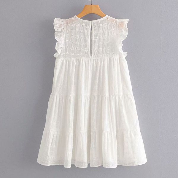 dresses white round neck embroidery sweet fresh chic women's loose ruffled simple female dress, Black;gray
dresses white round neck embroidery sweet fresh chic women's loose ruffled simple female dress, Black;gray