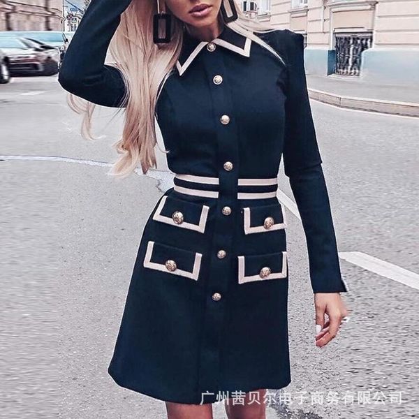casual dresses wepbel women mini dress british style long-sleeved business button pockets turn down neck, Black;gray
casual dresses wepbel women mini dress british style long-sleeved business button pockets turn down neck, Black;gray