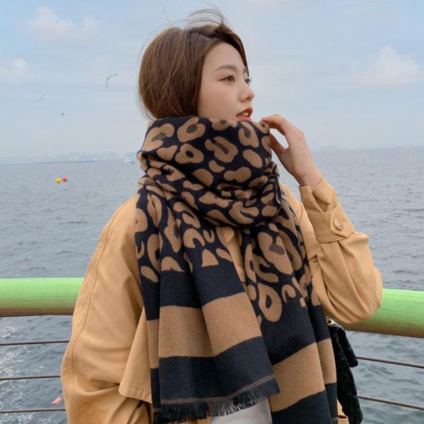 scarves imitate cashmere long scarf women vintage leopard shawl stole winter warm thick kerchief bandana 185*62cm, Blue;gray
scarves imitate cashmere long scarf women vintage leopard shawl stole winter warm thick kerchief bandana 185*62cm, Blue;gray