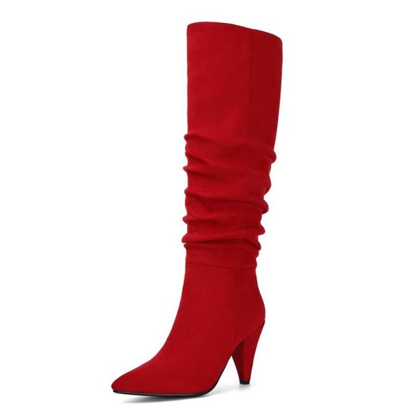 boots enmayer winter knee high women pleated spike heels long pointed toe heel shoes ladies, Black
boots enmayer winter knee high women pleated spike heels long pointed toe heel shoes ladies, Black