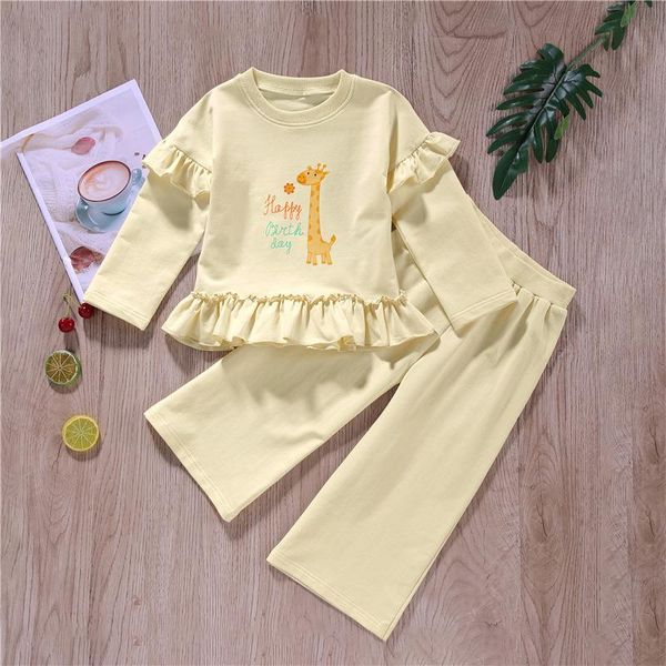 clothing sets 2pcs baby autumn outfits ruffle long sleeves + flower print bell-bottom pants for little girls 9 months to 4 years, White
clothing sets 2pcs baby autumn outfits ruffle long sleeves + flower print bell-bottom pants for little girls 9 months to 4 years, White