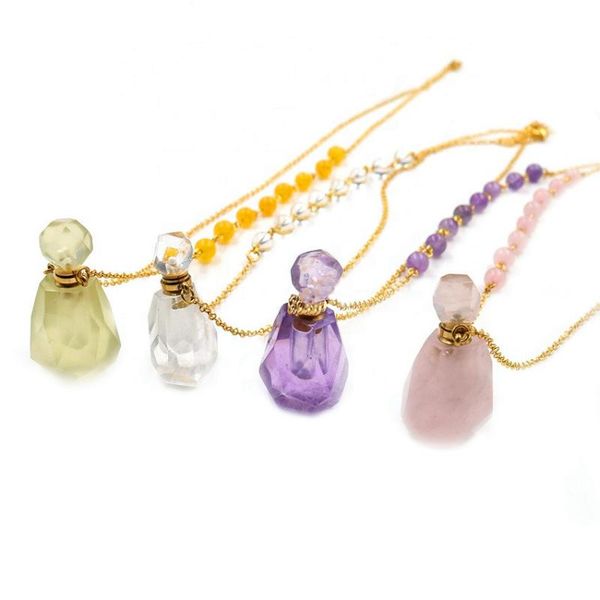 unique light yellow gold color irregular shape perfume bottle pendant with round beads necklace essential oil jewelry necklaces, Silver
unique light yellow gold color irregular shape perfume bottle pendant with round beads necklace essential oil jewelry necklaces, Silver