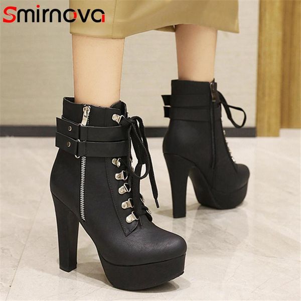 boots smirnova 2021 arrive rome shoes women high heels platform round toe lace up zip autumn winter ankle, Black
boots smirnova 2021 arrive rome shoes women high heels platform round toe lace up zip autumn winter ankle, Black