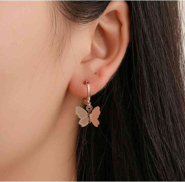 2021 whole personality hoop earring hollow metal gold silver color large butterfly earrings women jewelry ear nail, Golden
2021 whole personality hoop earring hollow metal gold silver color large butterfly earrings women jewelry ear nail, Golden