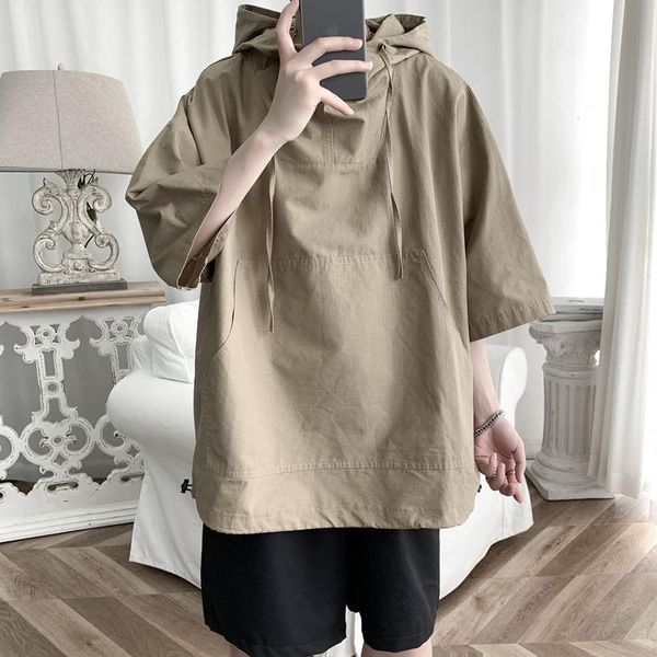summer hooded t-shirt men's fashion casual short-sleeved streetwear korean loose hip-hop tshirt hoodies & sweatshirts, Black
summer hooded t-shirt men's fashion casual short-sleeved streetwear korean loose hip-hop tshirt hoodies & sweatshirts, Black