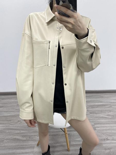 women leather jacket autumn winter solid casual wild long sleeve turn-down collar lady women's & faux, Black
women leather jacket autumn winter solid casual wild long sleeve turn-down collar lady women's & faux, Black