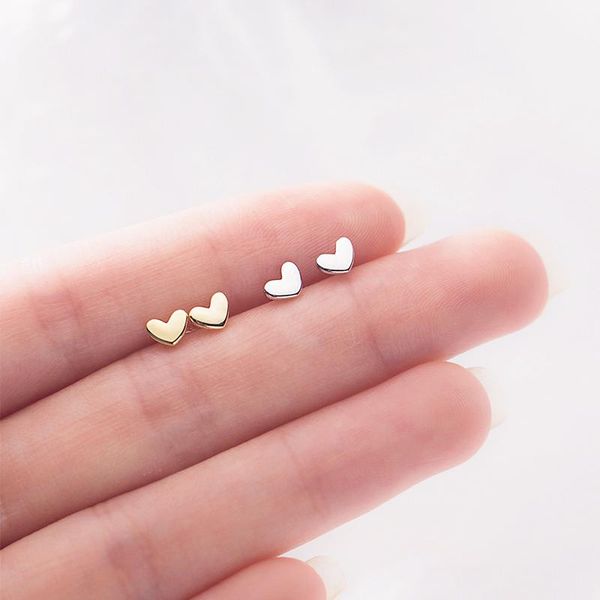 stud 1pairs minimalist silver plated mini small love heart earrings for women student teen trendy jewelry gift, Golden;silver
stud 1pairs minimalist silver plated mini small love heart earrings for women student teen trendy jewelry gift, Golden;silver