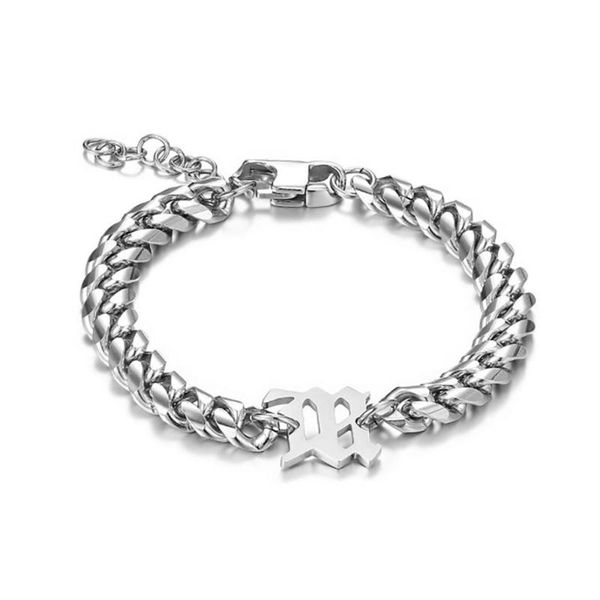 link, chain stainless steel hip hop initial m letter miami curb cuban link bracelet jewelry street dance gift for men women, Black
link, chain stainless steel hip hop initial m letter miami curb cuban link bracelet jewelry street dance gift for men women, Black