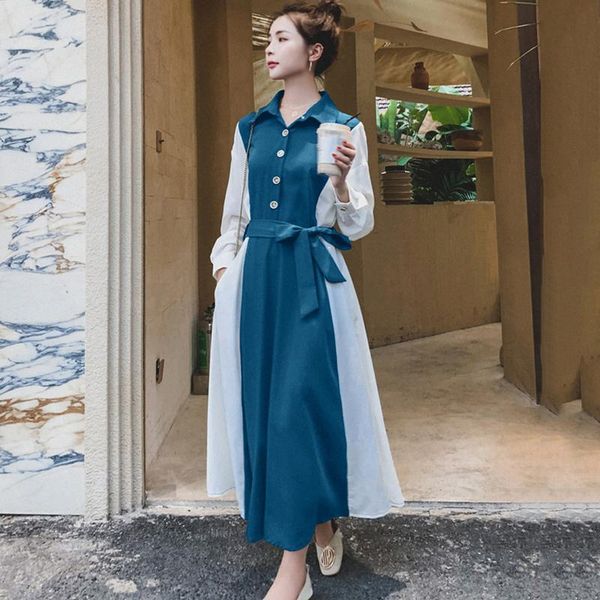 casual dresses dress female 2021 spring autumn blue stitching fashion high waist lapel single breasted long sleeve shirt women's 71x, Black;gray
casual dresses dress female 2021 spring autumn blue stitching fashion high waist lapel single breasted long sleeve shirt women's 71x, Black;gray