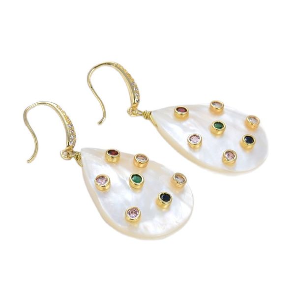 guaiguai jewelry teardrop white shell mop trimmed with multi color cz dangle hook earrings handmade for women real gems stone lady fashion j, Silver
guaiguai jewelry teardrop white shell mop trimmed with multi color cz dangle hook earrings handmade for women real gems stone lady fashion j, Silver