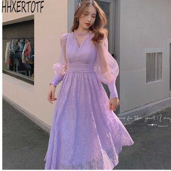 spring french gentle temperament high-end lace dres spring v-neck elegant mesh stitching dress vestido 210531, Black;gray
spring french gentle temperament high-end lace dres spring v-neck elegant mesh stitching dress vestido 210531, Black;gray
