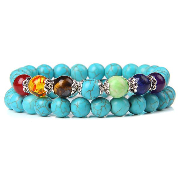 2pcs/set couples distance 7 chakra strands bracelet natural turquoises agates beaded charm energy bracelets for women men, Black
2pcs/set couples distance 7 chakra strands bracelet natural turquoises agates beaded charm energy bracelets for women men, Black