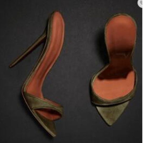 sandals wholesale high heel mules green suede pointed toe stiletto dress shoes slip-on open thin heels slippers plus size 42, Black
sandals wholesale high heel mules green suede pointed toe stiletto dress shoes slip-on open thin heels slippers plus size 42, Black